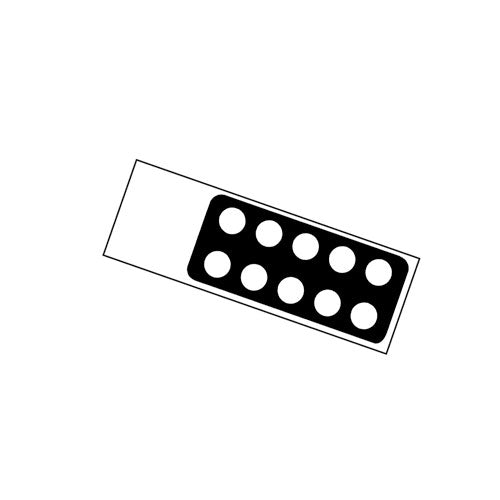 24790. PORTAOBJETOS 25X75MM C/CUBIERTA DE TEFLON P/INMUNOFLUORESCENCIA, 10 POZOS 6MM C/100 POLYSCIENCES