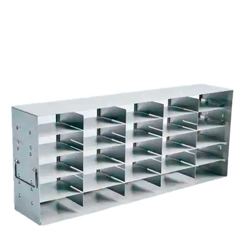 22146. RACK DE ACERO INOXIDABLE ACCESO LATERAL 23.9X14CM VARIABLE P/CAJAS CRIOGENICAS 2PULG REVCO THERMO SCIENTIFIC