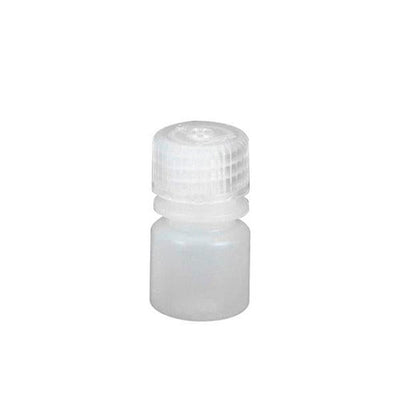 1610. FRASCO POLIETILENO ALTA DENSIDAD 8ML, FORMA REDONDA, BOCA ANGOSTA C/TAPA ROSCA DE POLIPROPILENO, NO ESTERIL PAQUETE C/10 PIEZAS - NALGENE