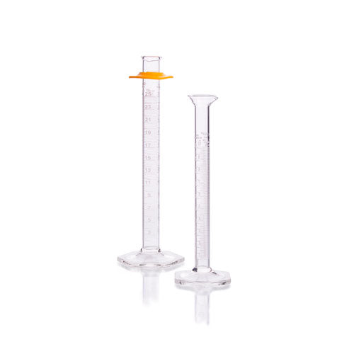 52380. PROBETA (MEDIDA CILINDRICA) DE VIDRIO 500ML CLASE A DOBLE ESCALA METRICA BLANCA BASE HEXAGONAL C/BUMPER - KIMAX
