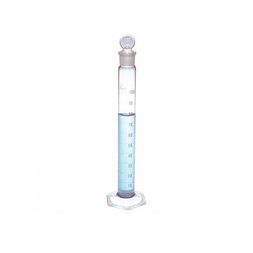 52046. PROBETA (MEDIDA CILINDRICA) DE VIDRIO 500ML CLASE B C/TAPON ESMERILADO LINEA AZUL - KIMAX