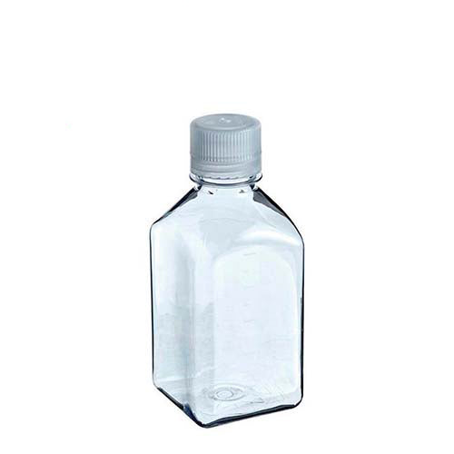1596. FRASCO DE POLICARBONATO 1LT, CUADRADO BOCA ANGOSTA C/TAPON DE ROSCA PP, TRANSPARENTE, NO ESTERIL - NALGENE