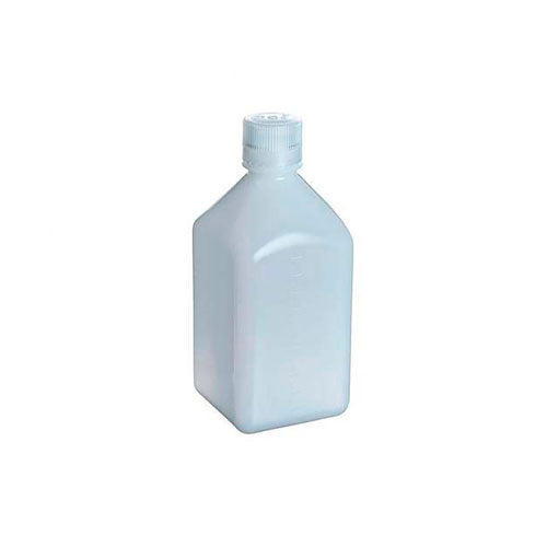 1591. FRASCO DE POLIETILENO ALTA DENSIDAD 250ML CUADRADO BOCA ANGOSTA C/TAPON DE ROSCA PP, TRANSPARENTE, NO ESTERIL PAQUETE C/5 PIEZAS NALGENE