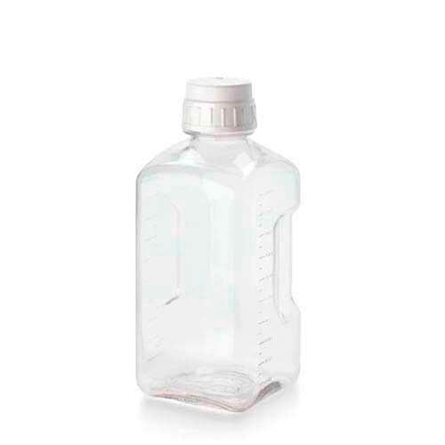 14074. FRASCO PETG 500ML TRANSPARENTE CUADRADO ESTERIL C/TAPON DE ROSCA HDPE - NALGENE