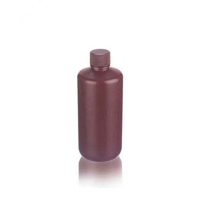 50164. FRASCO POLIETILENO ALTA DENSIDAD AMBAR BOCA ANGOSTA C/TAPON DE ROSCA 250ML - WHEATON