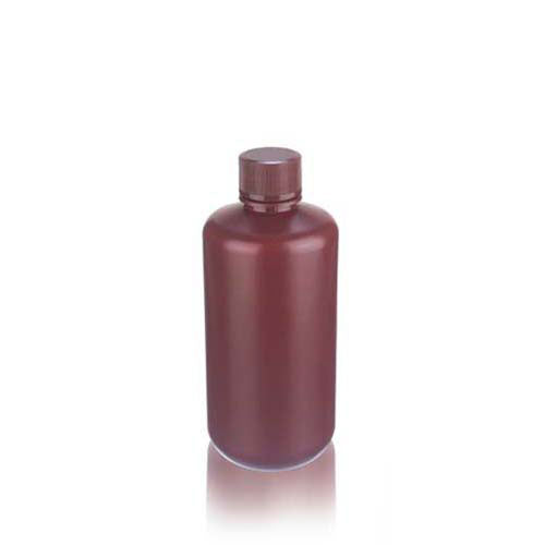 17371. FRASCO POLIETILENO ALTA DENSIDAD 1LT AMBAR BOCA ANGOSTA C/TAPON DE ROSCA - WHEATON