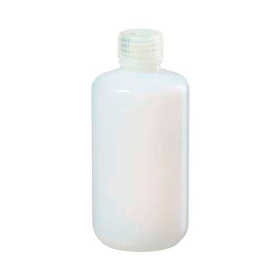 13661. FRASCO DE POLIETILENO ALTA DENSIDAD 250ML CLARO IP2 BOCA ANGOSTA C/TAPON DE ROSCA DE POLIPROPILENO PAQUETE C/3 PIEZAS - NALGENE
