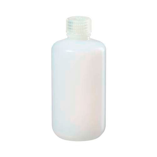 13661. FRASCO DE POLIETILENO ALTA DENSIDAD 250ML CLARO IP2 BOCA ANGOSTA C/TAPON DE ROSCA DE POLIPROPILENO PAQUETE C/3 PIEZAS - NALGENE