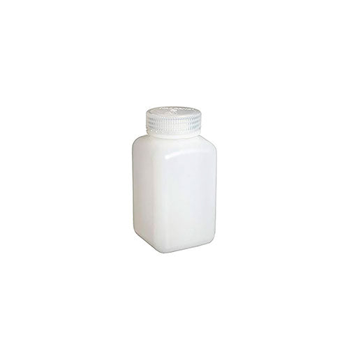 3358. FRASCO POLIETILENO ALTA DENSIDAD 250ML CUADRADO BOCA ANCHA C/TAPON DE ROSCA POLIPROPILENO PAQUETE C/3 PIEZAS - NALGENE