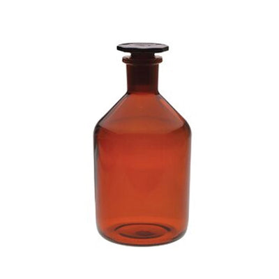 4298. FRASCO VIDRIO AMBAR 500ML BOCA ANGOSTA C/TAPON ESMERILADO - WHEATON