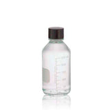 17456. FRASCO VIDRIO CLARO 250ML BOCA ANGOSTA GRADUADO C/TAPON DE ROSCA FENOLICO NEGRO C/REVESTIMIENDO DE TEFLON - WHEATON