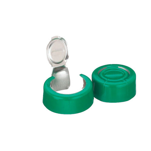 27547. SELLO DE ALUMINIO DESPRENDIBLE 13MM SIN REVESTIMIENTO COLOR VERDE C/100 WHEATON