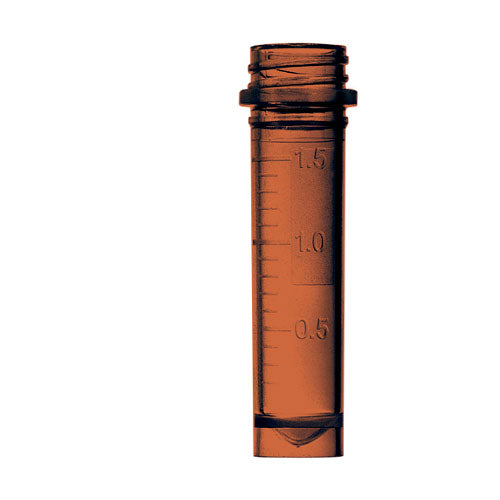 51578. MICROTUBOS 2.0ML DE POLIPROPILENO AMBAR ROSCADO BASE C/FALDON GRADUADO C/500 - SSIBIO