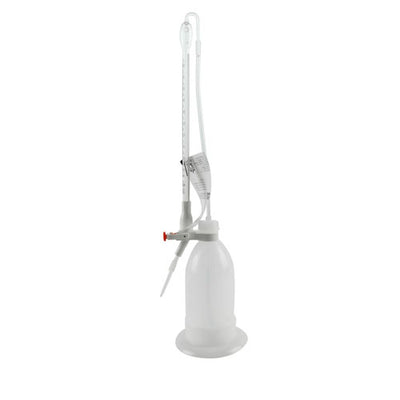 5422. BURETA AUTOMATICA DE VIDRIO TIPO SCHILLING 10ML C/FRASCO DE PLASTICO 500ML - BRAND