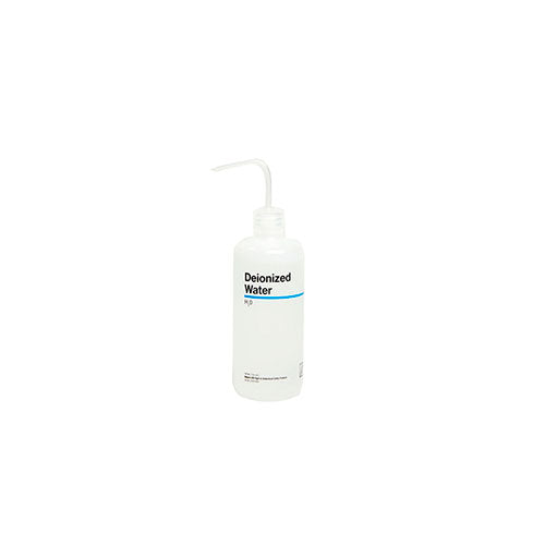 3353. PIZETA (FRASCO LAVADOR) 500ML AGUA DESIONIZADA, BOCA ANGOSTA SALIDA SUPERIOR C/TAPA NATURAL, ETIQUETA GHS, LDPE NALGENE