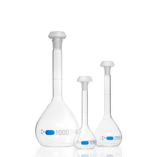23503. MATRAZ VOLUMETRICO DE VIDRIO 50ML CLASE A GRADUADO AZUL DURAN