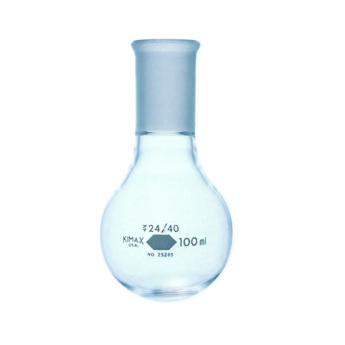52038. MATRAZ DE EBULLICION DE VIDRIO 100ML FORMA REDONDA UNION ESMERILADA 24/40 - KIMAX