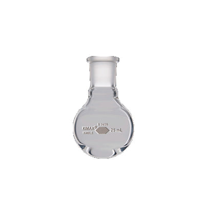24146. MATRAZ DE EBULLICION DE VIDRIO 300ML FORMA REDONDA UNION ESMERILADA 24/40 KIMAX