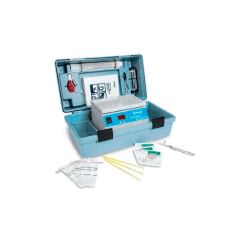 52459. LABORATORIO DE COLIFORMES TOTALES Y E.COLI MEL/MPN INCLUYE: INCUBADORA PORTATIL, LAMPARA UV PORTATIL, MARCADOR, TERMOMETRO E INSUMOS P/MUESTREO/FILTRACION - HACH