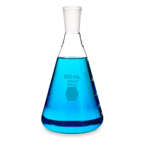 51885. MATRAZ ERLENMEYER DE VIDRIO 500ML UNION ESMERILADA 24/40 - KIMAX