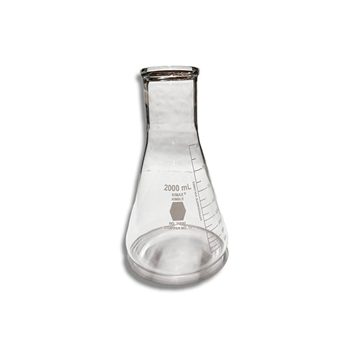 11571. MATRAZ ERLENMEYER DE VIDRIO 2LT BOCA ANCHA GRADUADO  - KIMAX