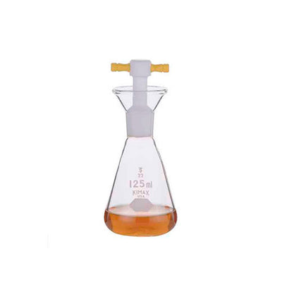 52244. MATRAZ DE VIDRIO P/DETERMINACION DE YODO C/TAPON DE TEFLÓN 125ML - KIMAX