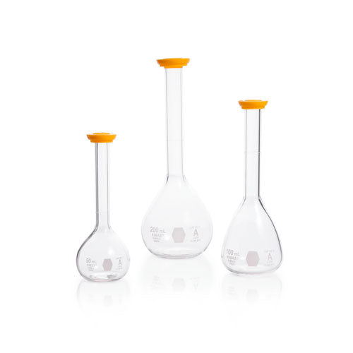 30114. MATRAZ VOLUMETRICO DE VIDRIO 500ML CLASE A C/TAPA A PRESION KIMAX