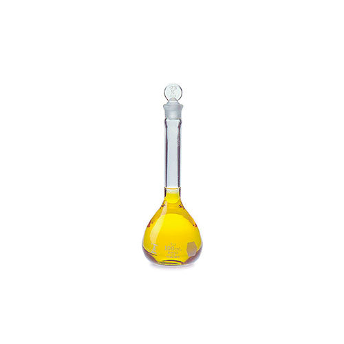 2953. MATRAZ VOLUMETRICO DE VIDRIO 500ML CLASE A C/TAPON PTFE - KIMAX