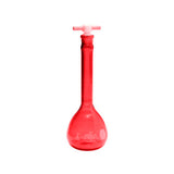 24159. MATRAZ VOLUMETRICO DE VIDRIO 250ML CLASE A RAY-SORB AMBAR C/TAPON DE TEFLON KIMAX