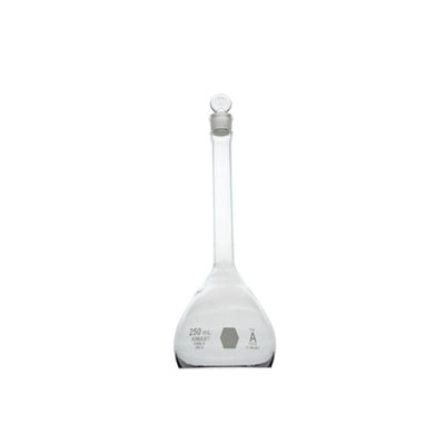 52364. MATRAZ VOLUMETRICO DE VIDRIO 250ML CLASE A C/TAPON DE POLIPROPILENO 14/23 - KIMAX
