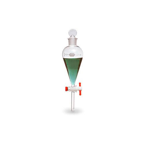 51317. EMBUDO DE SEPARACION DE VIDRIO 2000ML FORMA PERA C/LLAVE DE TEFLON - KIMAX