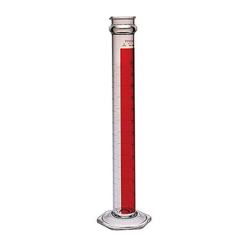 1354. PROBETA CILINDRICA GRADUADA DE VIDRIO 250ML LINEA ROJA ESCALA SIMPLE - PYREX