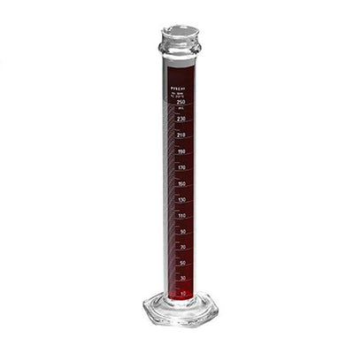 1355. PROBETA CILINDRICA GRADUADA DE VIDRIO 25ML LINEA ROJA ESCALA SIMPLE - PYREX