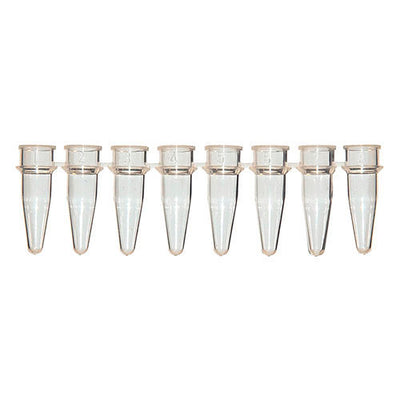 11243.MICROTUBOS 0.2ML EN TIRAS DE 8 P/QPCR COLOR CLARO PAQUETE C/125 PIEZAS - SSIBIO