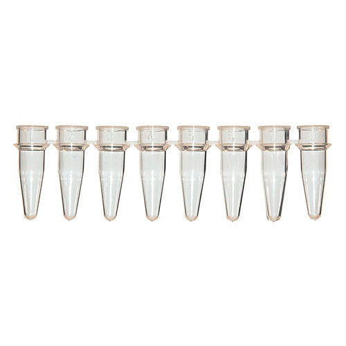 11243.MICROTUBOS 0.2ML EN TIRAS DE 8 P/QPCR COLOR CLARO PAQUETE C/125 PIEZAS - SSIBIO