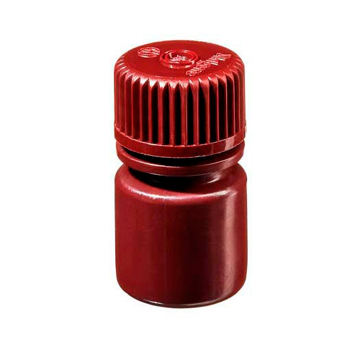 13698. FRASCO DE POLIETILENO ALTA DENSIDAD 8ML AMBAR BOCA ANGOSTA C/TAPA DE ROSCA PAQUETE C/25 PIEZAS - NALGENE
