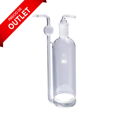 1350. FRASCO VIDRIO CLARO 350ML LAVADOR DE GASES DISCO POROSO GRUESO - PYREX