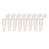 23588. MICROTUBOS 0.2ML C/TAPA PLANA, TRANSPARENTES EN TIRAS DE 8 PIEZAS, PAQUETE C/CON 120 TIRAS SSIBIO