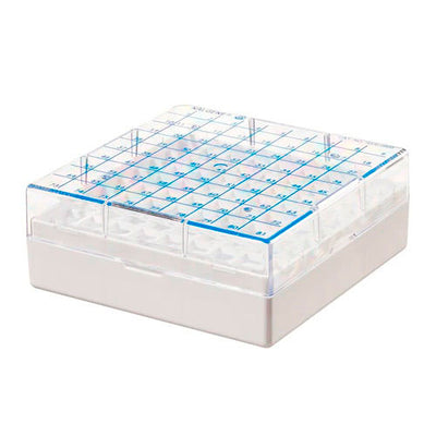 11163. CAJA DE ALMACENAMIENTO P/64 TUBOS 15ML COLOR BLANCO - NUNC