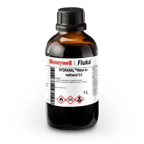 50704. HYDRANAL AGUA EN METANOL 5.0 P/VALORACION VOLUMETRICA POR RETROCESO SEGUN KARL FISCHER 5.00MG/ML, 0.05MG/ML DE AGUA EN METANOL 500ML - FLUKA