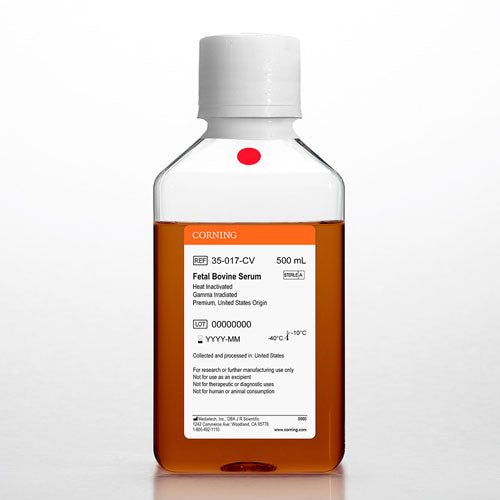 51217. SUERO FETAL BOVINO (INACTIVADO POR CALOR E IRRADIADO C/RAYOS GAMMA) ORIGEN USA 500ML - CORNING