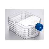 30367. FRASCO P/CULTIVO CELULAR 875CM2 RECTANGULAR CUELLO RECTO, 5 CAPAS C/TAPON DE ROSCA AZUL VENTILADO FALCON