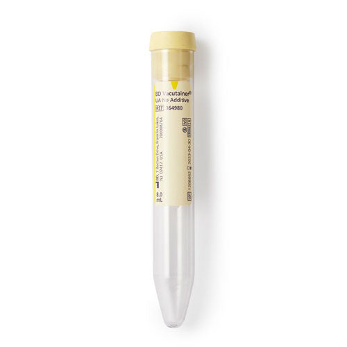 28886. TUBO DE PLASTICO TAPON AMARILLO 8ML, 16X100MM C/100 BD VACUTAINER