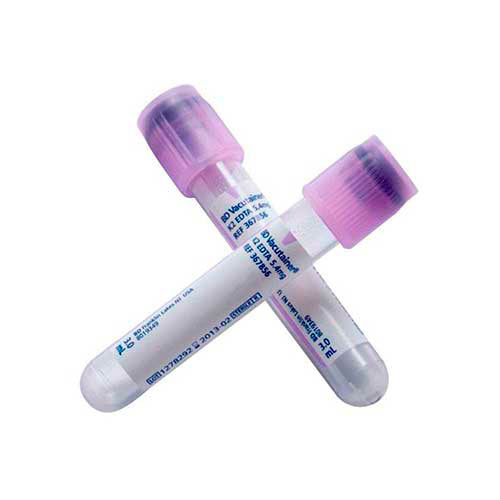 1761. TUBO VACUTAINER PLASTICO TAPON LILA (EDTA-K2) 3ML 13X75 C/100 - BD VACUTAINER