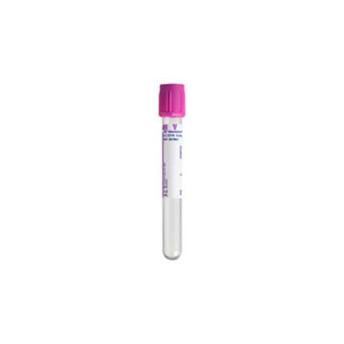 22975. TUBO VACUTAINER PLASTICO TAPON LILA (EDTA-K2) 6ML 13X100 CAJA C/100 PIEZAS BD VACUTAINER