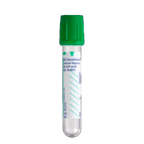 28911. TUBO DE PLASTICO TAPON VERDE 4ML, 13X75MM C/100 BD VACUTAINER