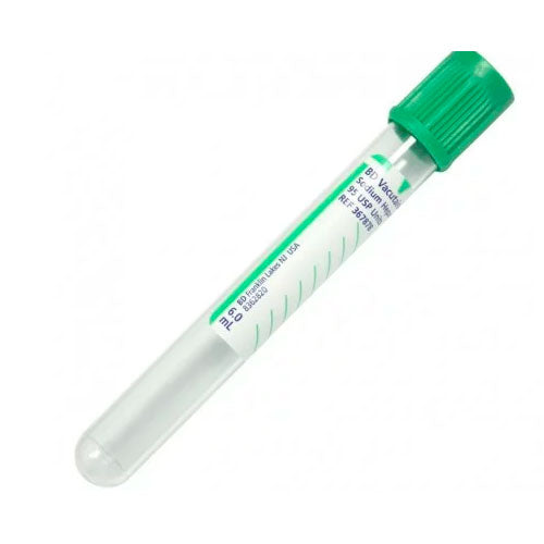 28913. TUBO DE PLASTICO TAPON VERDE 6ML, 13X100MM C/100 BD VACUTAINER