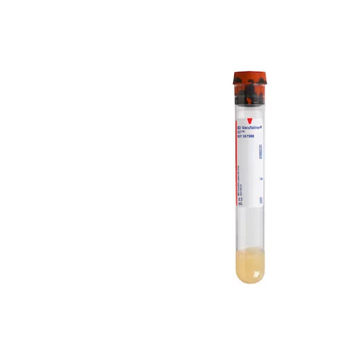 28907. TUBO DE PLASTICO TAPON ROJO-GRIS 8.5ML, 16X100MM C/100 BD VACUTAINER
