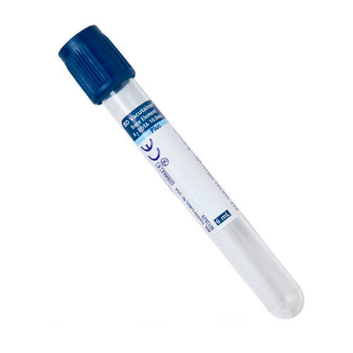 28889. TUBO DE PLASTICO TAPON AZUL MARINO 6ML, 13X100MM C/100 PIEZAS BD VACUTAINER