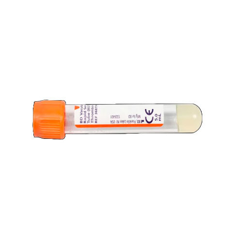 28899. TUBO DE PLASTICO TAPON NARANJA 5ML, 13X100MM C/100 PIEZAS BD VACUTAINER